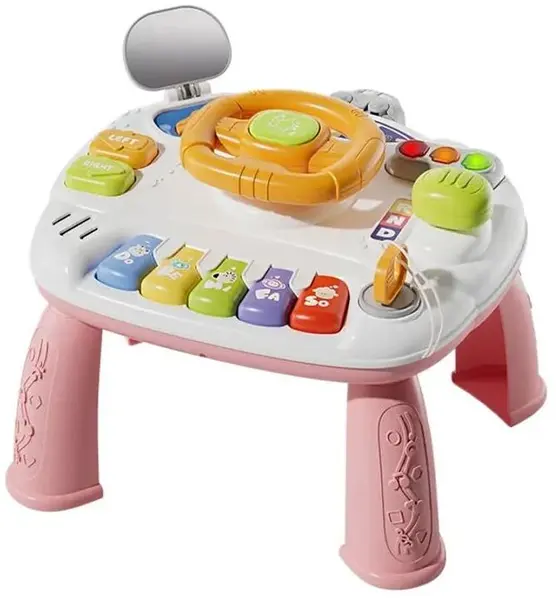 Masă de joacă pentru bebeluși Raya Toys - Game Table, roz