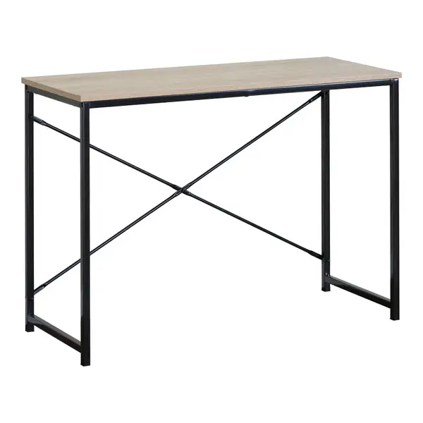 Masa de lucru Bailon, Stejar cu metal, negru, 100x40x70 cm