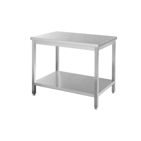 Masa de Lucru cu Polita, Inox AISI 430, Hendi, 100x70x(H)85 cm, Blat de Lucru si Polita Inferioara Ranforsate