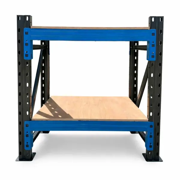 Masa de lucru industriala cu placaj L1000 x D600 x H1000 -1000kg/nivel GRAY & BLUE