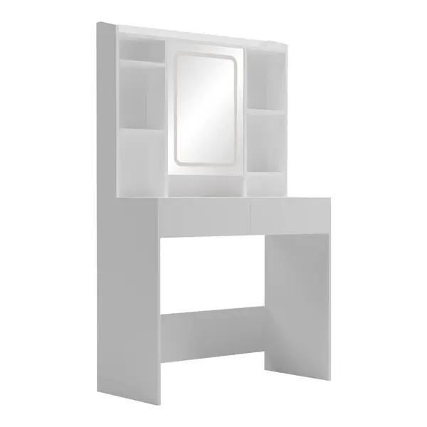 Masa de toaleta cu LED Efilia Alb 90x40x145 cm