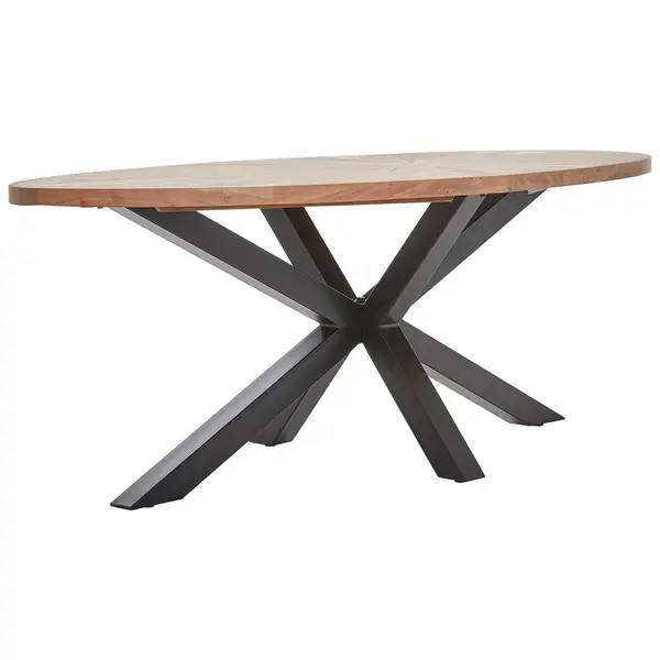 Masă din lemn, metal, 200/100/76 cm,