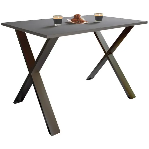 Masă din metal, material pe bază de lemn, 110/50/76 cm,