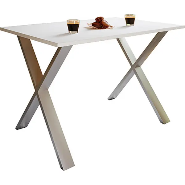 Masă din metal, material pe bază de lemn, 110/80/76 cm,