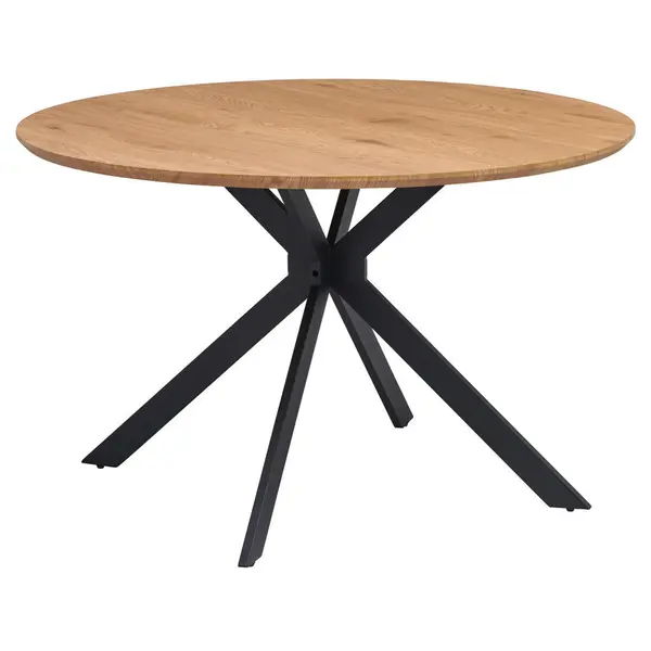 Masă din metal, material pe bază de lemn, 120/120/76 cm,