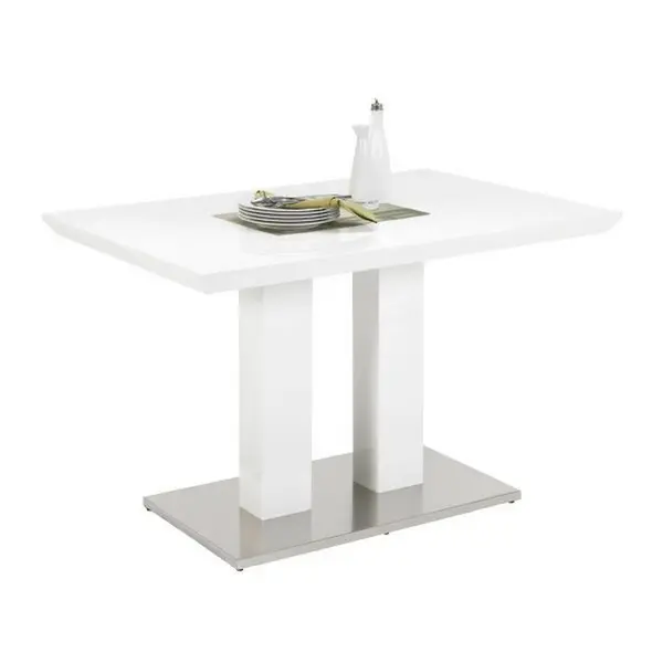 Masă din metal, material pe bază de lemn, 120/80/76 cm,