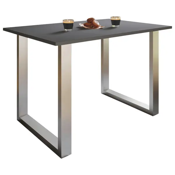 Masă din metal, material pe bază de lemn, 140/80/76 cm,