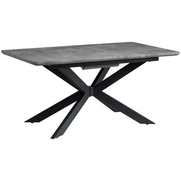 Masă din metal, material pe bază de lemn, 160-200/90/76 cm,