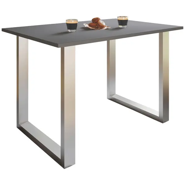 Masă din metal, material pe bază de lemn, 80/50/76 cm,