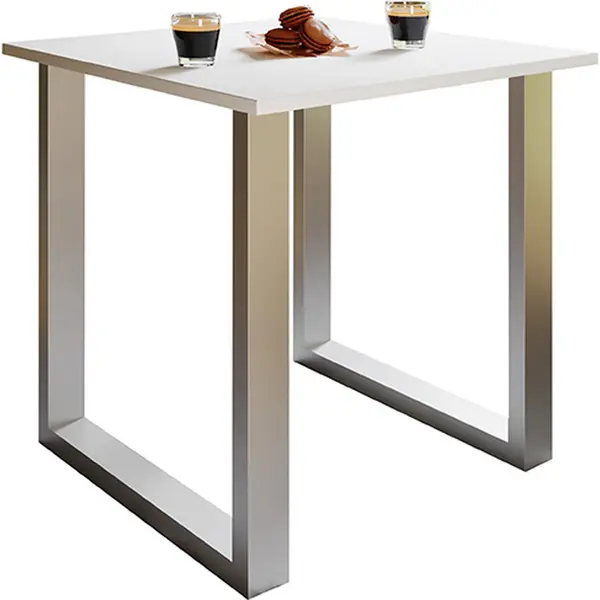 Masă din metal, material pe bază de lemn, 80/80/76 cm,