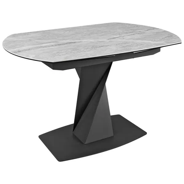 Masă din metal, sticlă, ceramică, 120-178/90/76 cm,