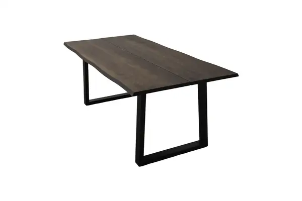 Masa Dining din Lemn Masiv de Stejar cu Picioare Metalice, 8-12 Persoane - BERGO 240x95x75 cm (10 persoane), Stejar Afumat, T