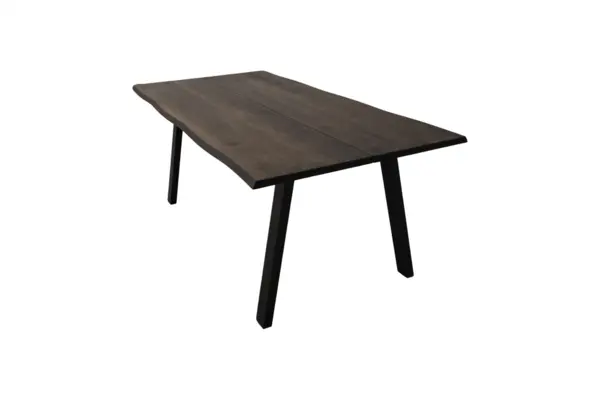 Masa Dining din Lemn Masiv de Stejar cu Picioare Metalice, 8-12 Persoane - BERGO 240x95x75 cm (10 persoane), Stejar Afumat, A