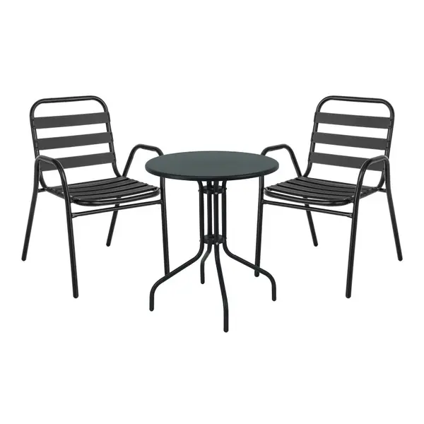 Masa dining Vergo-Sussie, Pako World, Metal , Negru, 60x60x70 cm