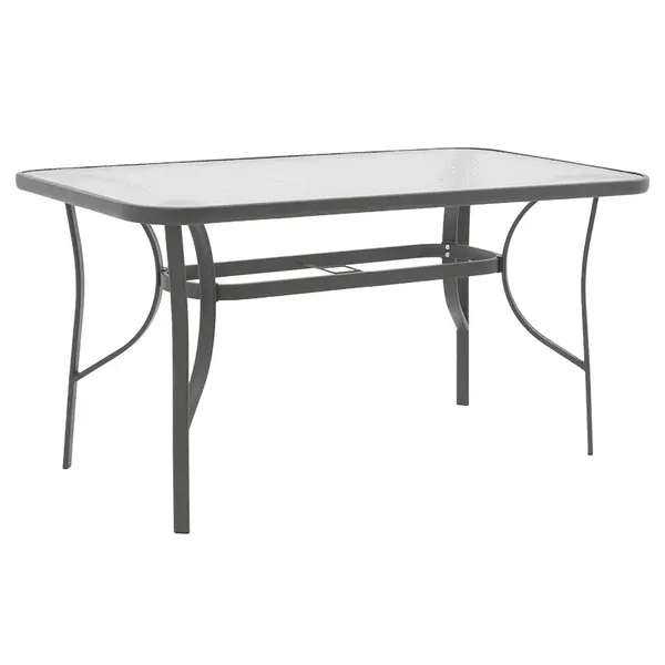 Masa Ensure sticla securizata, Gri inchis - Antracit, 140x80x70 cm