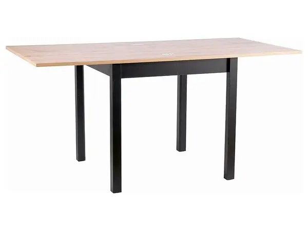 Masa extensibila Flip stejar artizan/negru – L80-160xl80xh76 cm
