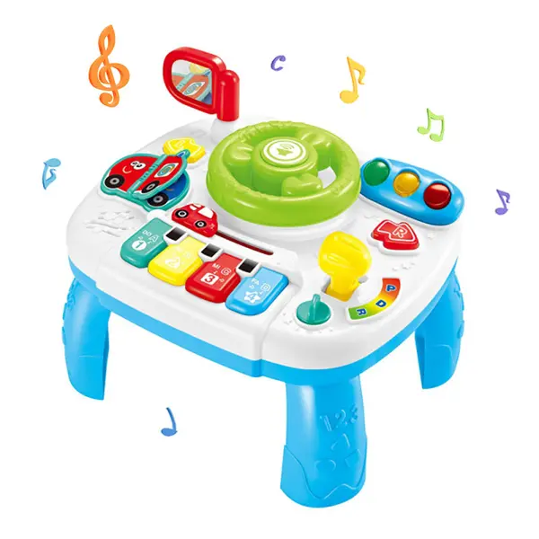 Masa interactiva educativa 2-in-1 - volan si pian cu efecte sonore si luminoase