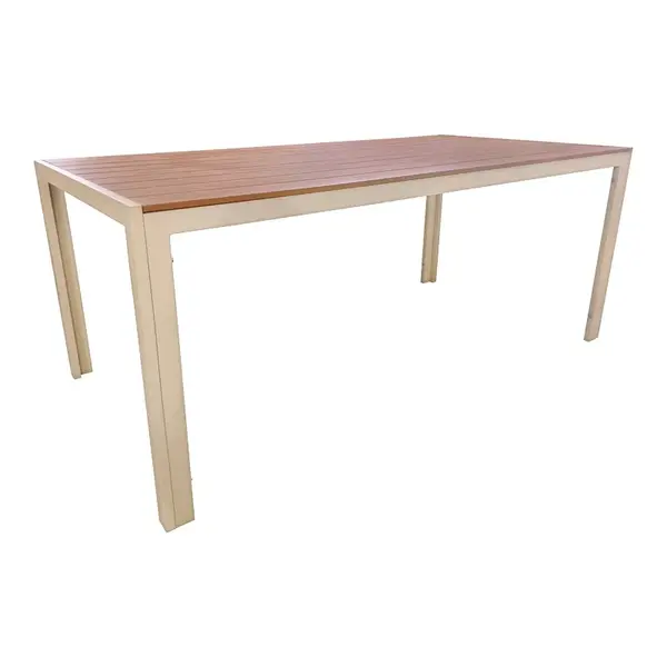 Masa Nares pakoworld champagne aluminiu placaj in nuanta naturala 180x90x72.5cm Masă Nares pakoworld champagne aluminiu placaj în nuanță naturală 180x90x72.5cm
