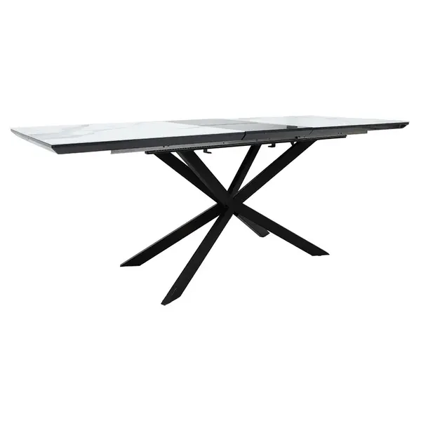 Masa Palan Extensibila, Negru - Alb Gri, 200x80x77 cm