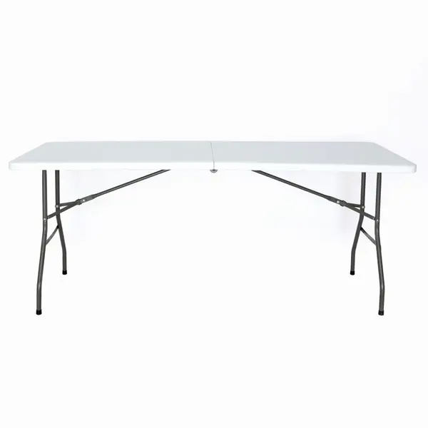 Masa pliabila 4 persoane din otel si HDPE, 180x70x74 cm, culoare alba