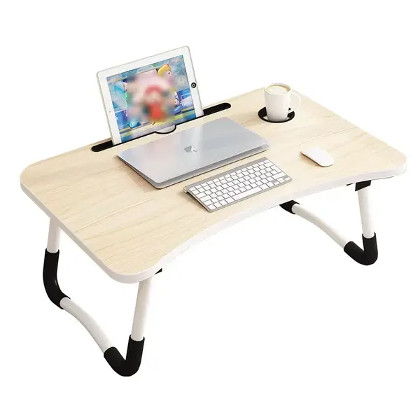 Masă pliabilă pentru laptop, 60x40x28cm &ndash; Design modern din MDF și metal