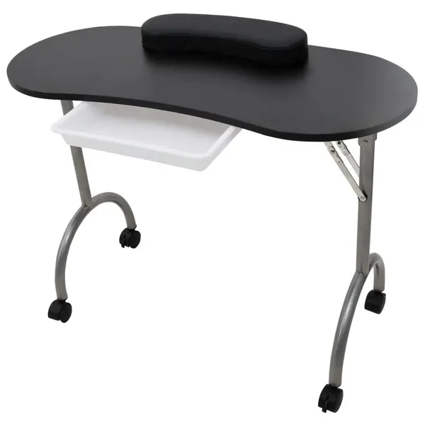 Masa pliabila pentru manichiura cu roti, negru