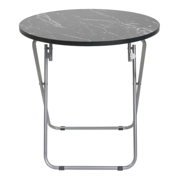 Masa Plianta Rotunda, Diametru 60 cm, Inaltime 65 cm, din PAL, Neagra