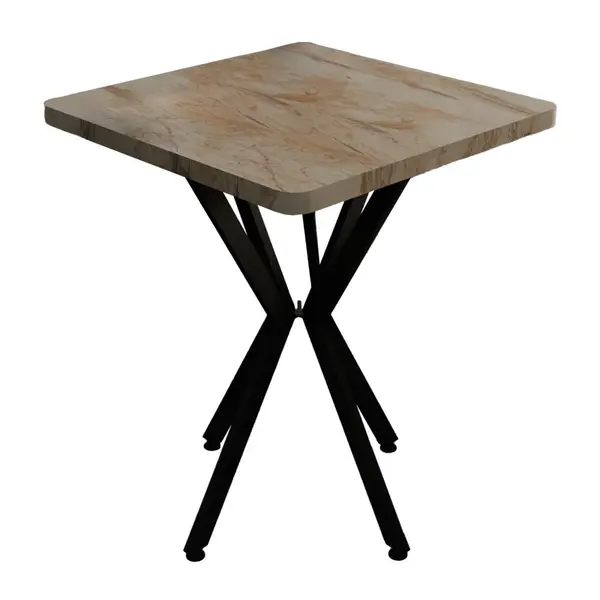 Masa Prestone, marmura neagra-metal, 70x70x75 cm