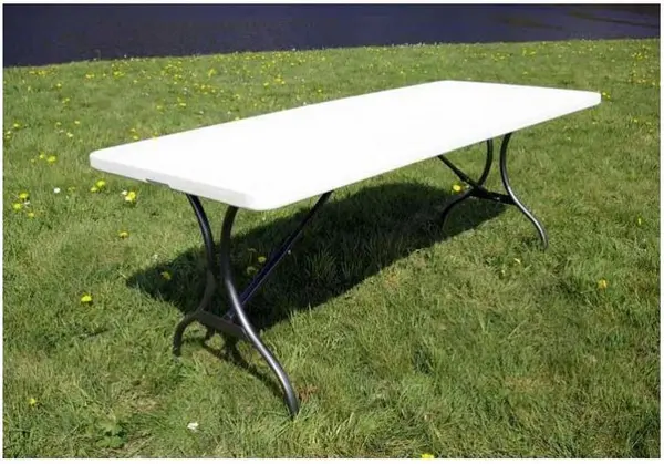 Masa rezistenta - pliabila pt. party 240x70x74 cm - ABS alb - 150 kg
