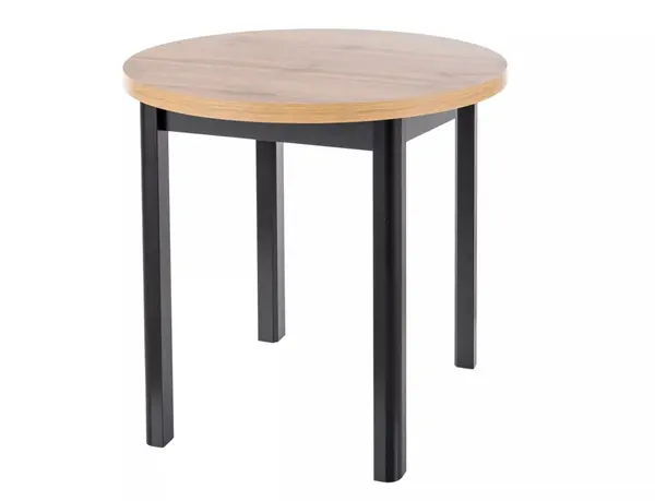 Masa rotunda Adam stejar artizan/negru ø80 cm