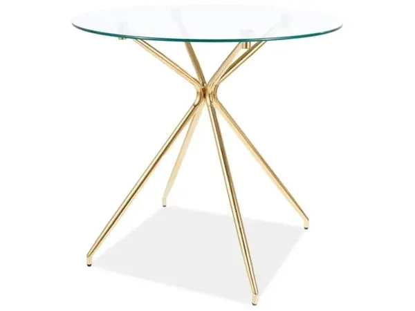 Masa rotunda Azalia transparent/auriu ø80/h75