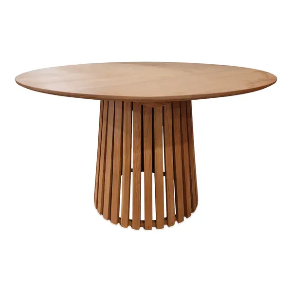 Masă rotundă din lemn natural Kenda, Lemn Mindi, 120x75 cm