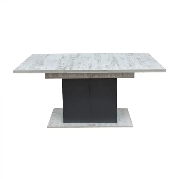 Masa SOFIA, 8 persoane, gri deschis, 160x85x75 cm