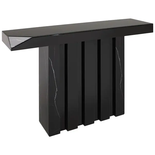 Masă Tip Consolă din sticlă, material pe bază de lemn, 130/35/80 cm