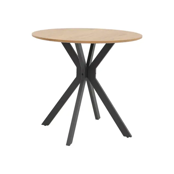 Masa Xuson Natural mdf, negru, D80x75 cm
