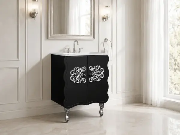 Masca baie cu lavoar Temptation Negru 66x90x47 cm