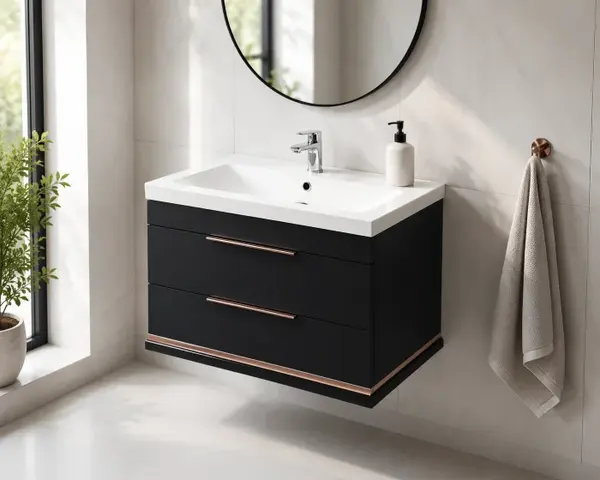 Masca baie Hermes Negru 81x55x45 cm