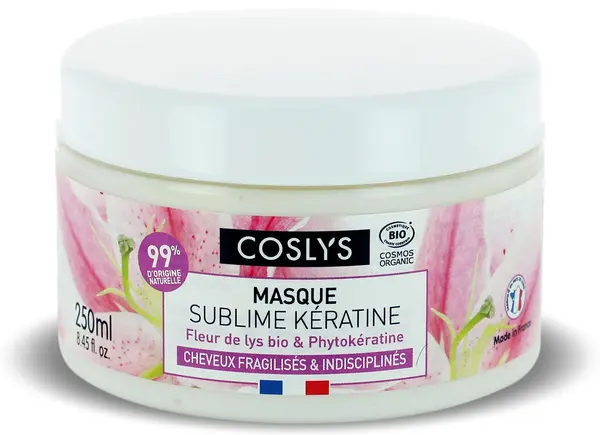 Masca bio reparare intarire si netezie par slab si despicat cu crin si fitocheratina, 250ml, Coslys