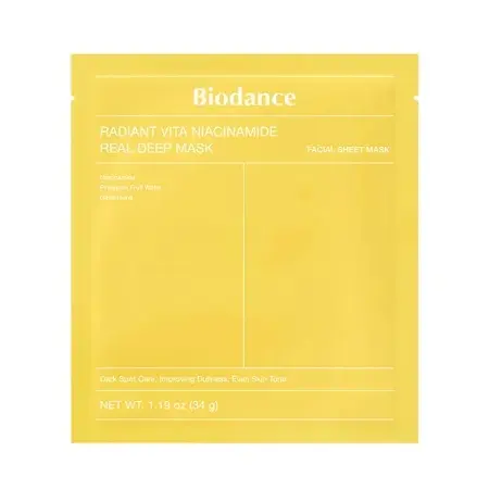 Masca cu niacinamide Radiant Vita Niacinamide Real Deep Mask, 34 g, Biodance