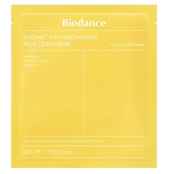 Masca cu niacinamide Radiant Vita Niacinamide Real Deep Mask, 34g, Biodance