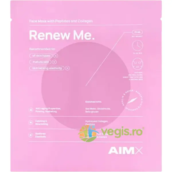 Masca cu Peptide, Colagen Hidrolizat si Acid Hialuronic Renew Me 25ml