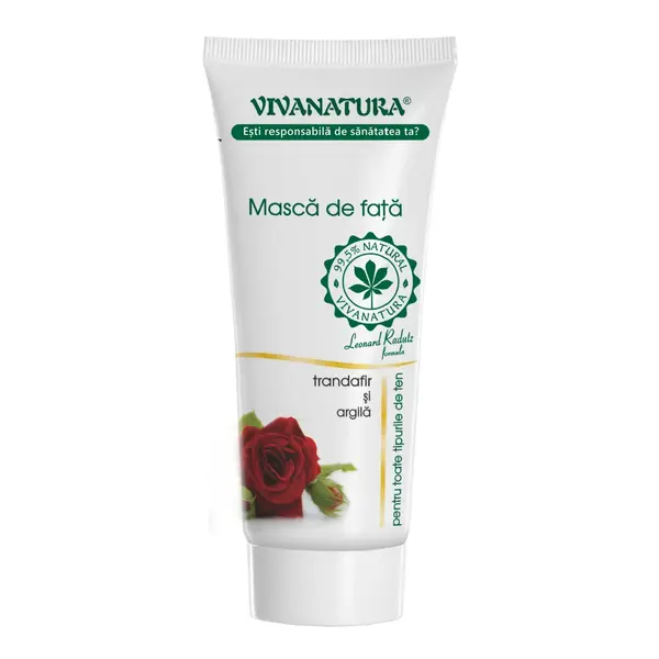 Masca de fata cu trandafir si argila activa, 75 ml, Vivanatura