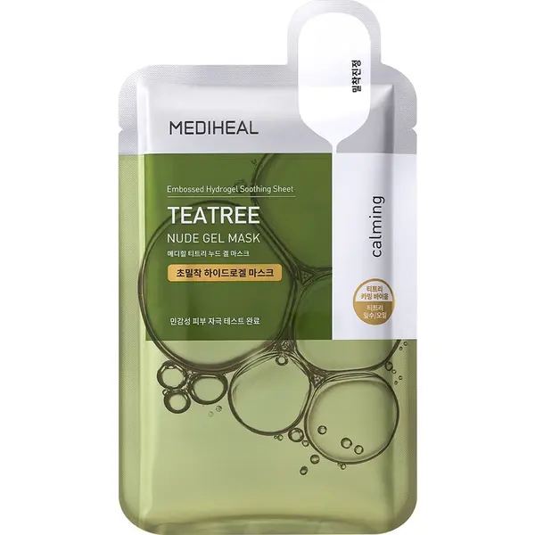 Mască de față din hidrogel pentru calmare, Teatree Nude Gel Mask, 30 g, Mediheal