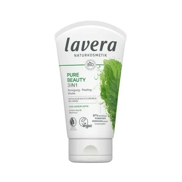 Masca exfolianta de curatare 3in1 cu acid salicilic si menta Pure Beauty 125ml Lavera