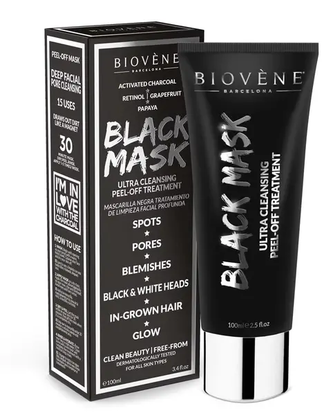 Masca neagra pentru curatare profunda peel-off Black Mask, 100ml, Biovene
