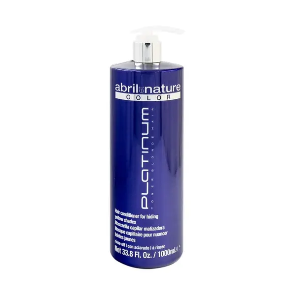 Masca nuantatoare anti yellow pentru nuante reci de blond si par grizonat Platinum Abril et Nature, 1000 ml