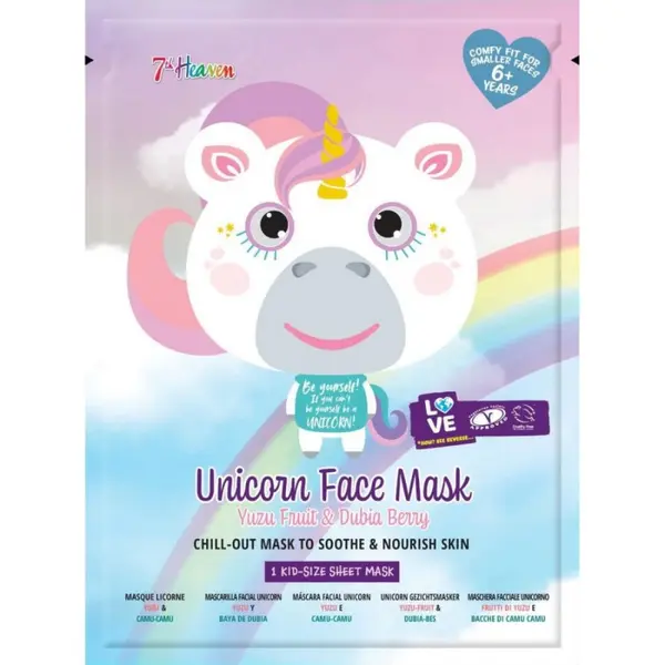 Masca pentru Adolescenti din Material Textil, Unicorn, 7th Heaven