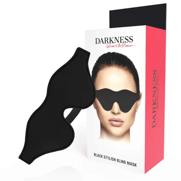 Mască pentru ochi Darkness – Black Mask, din PVC de calitate, pentru jocuri erotice și experiențe senzoriale intense, negru