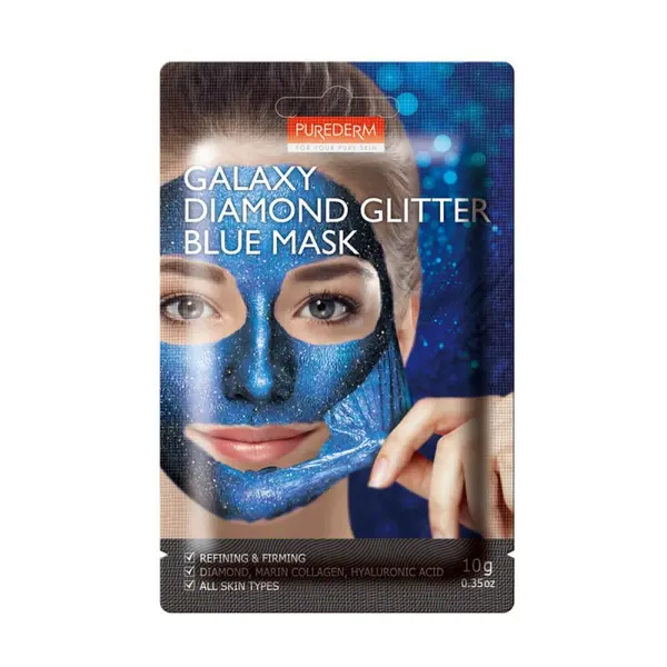 Mască pt față - Galaxy Diamond Glitter Blue Mask 10g - Purederm