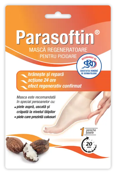 Masca regeneratoare pentru picioare Parasoftin, 1 pereche, Zdrovit